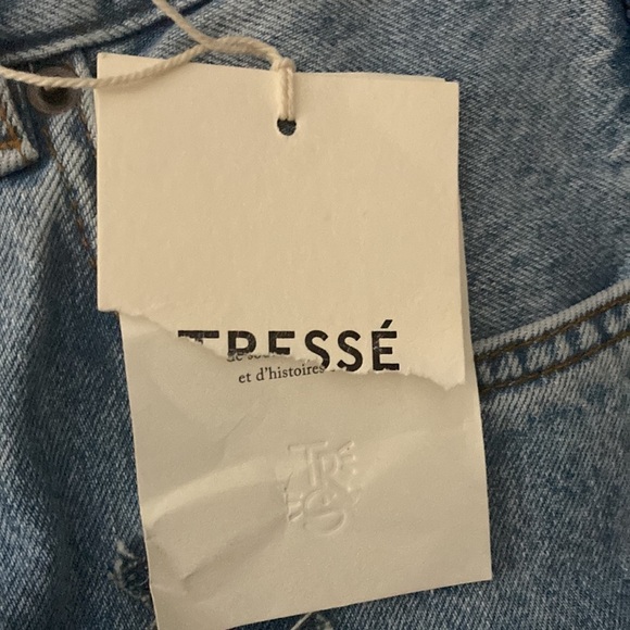 Tresse Paris Denim Star Patches High Rise Straight Leg Jeans NWT - Picture 11 of 16